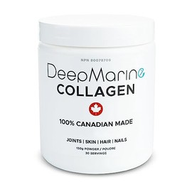 DeepMarine Collagen 100% péptidos de colágeno hechos en Canadá, polvo de colágeno capturado en la naturaleza, colágeno marino hidrolizado, suministro de 30 días, sin gluten, sin sabor, sin olor, apto para Keto y Paleo