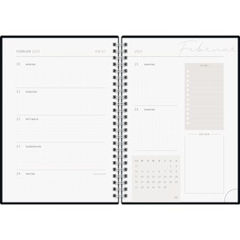 rido/idé Young Line (2025) "Colour Gradient" Book Calendar, 2 Pages = 1 Week, A5, 160 Pages, Graphic Cover, Colourful