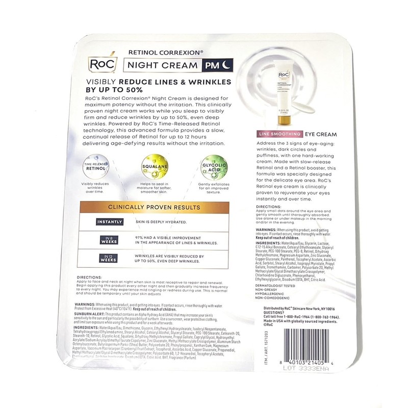 RoC Retinol Correxion Night Cream, 1.43 Fl Oz (Pack of