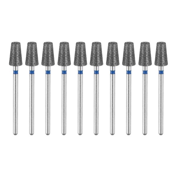 sourcing map 10pcs 120-140 Grits Diamond Grinding Bit 6mm Cone