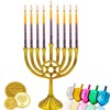 Hanukah Candle Dripless Chanukah Hanukkah Candles Decorative Purple, Blue, Orange