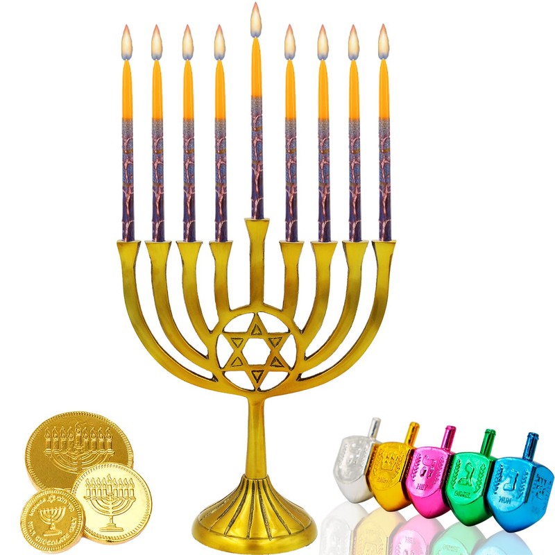 Hanukah Candle Dripless Chanukah Hanukkah Candles Decorative Purple, Blue, Orange