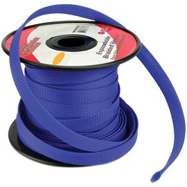 BLUE 1/4 100FT BRAIDED EXPANDABLE FLEX SLEEVE WIRING HARNESS LOOM WIRE COVER by Pipemans's