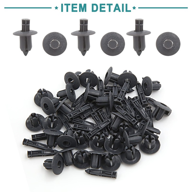 ACROPIX 30pcs Universal 8mm Hole Gray Plastic Push Rivet Fasteners