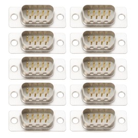YINETTECH 10pcs DB9 RS232 Male 9 Pin D-SUB Serial Solder Connector Gold Plated Connectors Connector for Computer Set-Top Box with Automatic Control