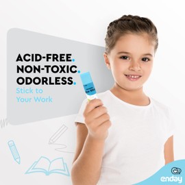 Glue Sticks for Kids, Washable Disappearing Purple Glue Sticks, 7 Ounces Stick Glue for School, Office, Home, Classroom, Non-Toxic Gluesticks, 2 Pack - by Enday