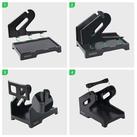 U.S. Solid Label Holder for Rolls and Fan-Fold Shipping Labels, 2 in 1 Label Roll Holder Work with Desktop Label Printer