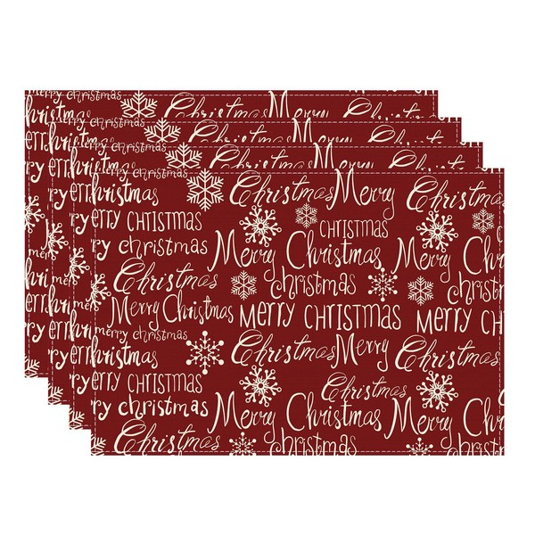 BOTB LIHM Red Letter Snowflakes Merry Christmas Winter Xmas Cloth