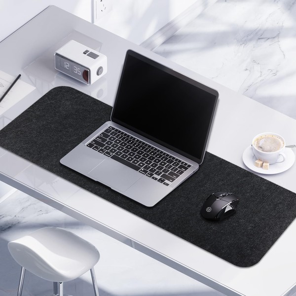 Wenrescry Large Felt Desk Mat, Non-Slip Desk Mat for Office