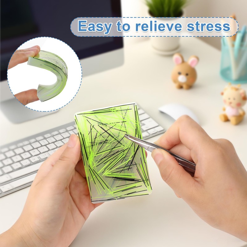 2 Pack Skin Picking Fidget Toys，Silicone Picking Pad with Tweezer,