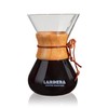Lardera Iconic Six-Cup Glass Coffee Maker with Wooden Collar, 27oz