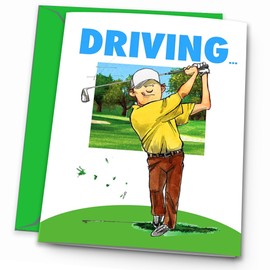 Play Strong Golf Birthday Card 1-Pack (5x7) Power Player Illustrated Sports Birthday Cards Greeting Cards- Awesome for Golfers, Coaches and Fans Birthdays, Gifts and Parties!