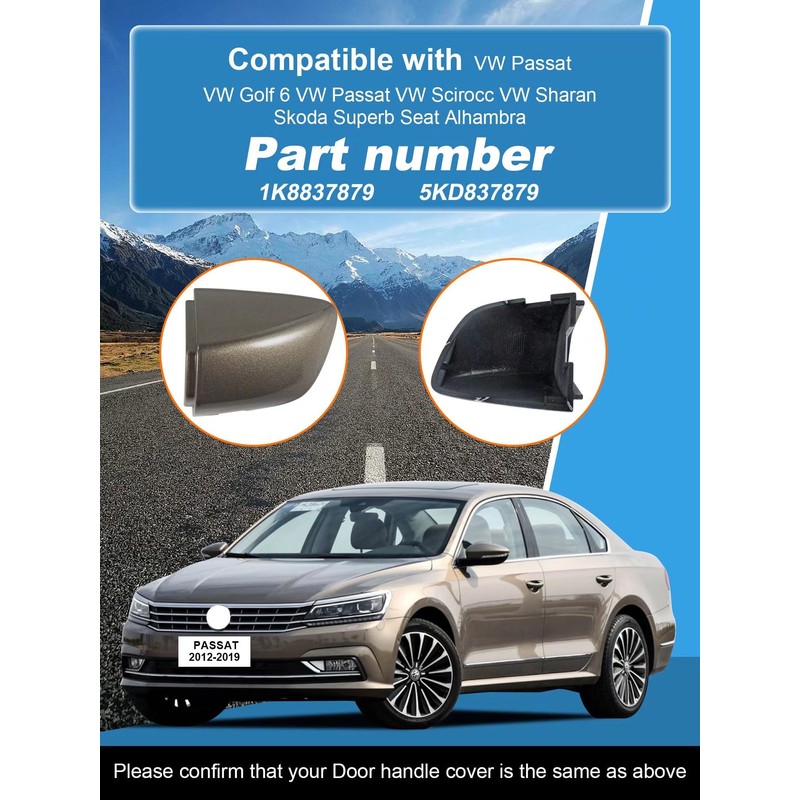 Car Front Left Exterior Door Handle Lock Cover Fit for