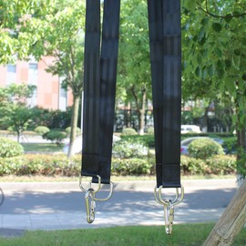 2Pcs 1.5m Camping Hammock Swing Tree Straps Set,1000D Polyester No Stretch,with 2 Heavey Duty Carabiner Hooks and D-ring, Holds up to 450kg,Fastest Setup,with Portable Bag,for Garden Outdoors
