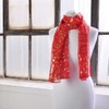 Basic Sense Music Note Foiled Light Weight Scarf, Red