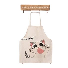 Phantomon Cute Cat Cartoon Apron Cat Funny Face Japanese Creative Comic Apron Adults Size For Baking, Cooking, bbq