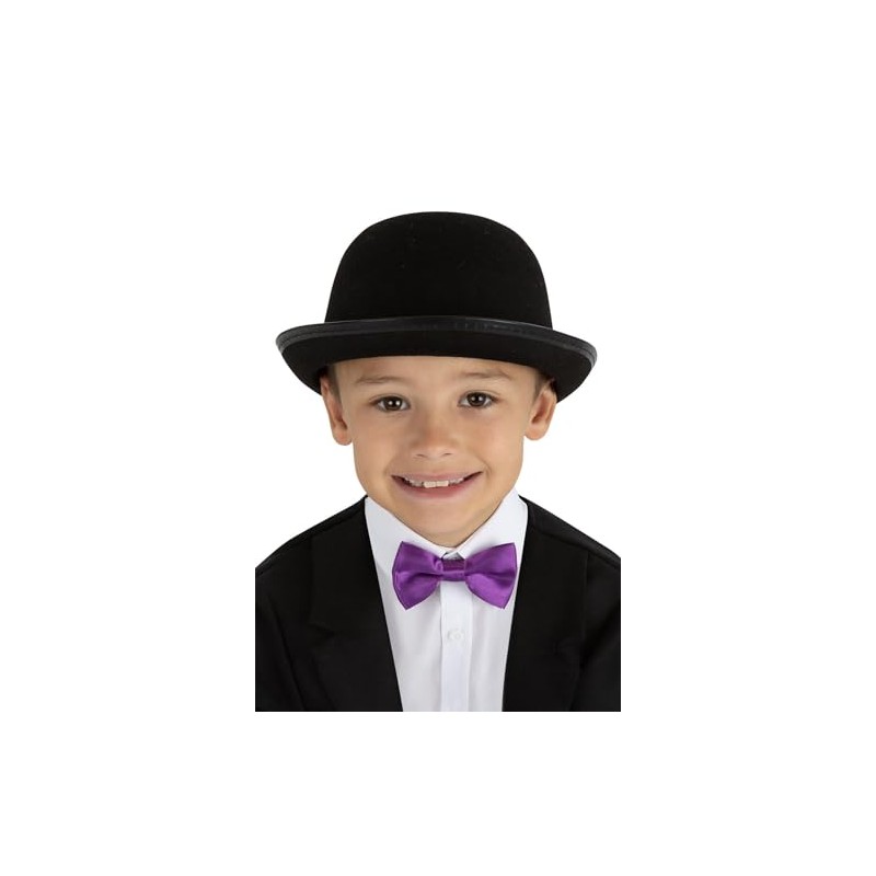 Smiffys 53121, Black Kids Victorian Bowler Hat, Unisex Children, One