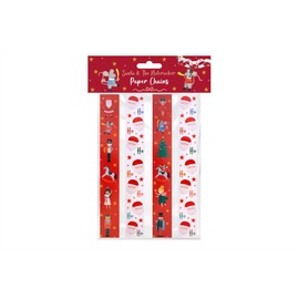 RSW 40 Christmas Santa and Nutcracker Paper Chains 4 Designs Kraft Xmas Garlands Festive Decorations
