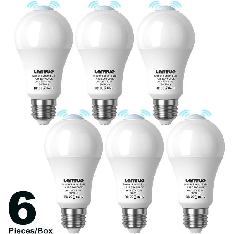 lanyue Motion Sensor Light Bulb,Motion Activated Light Bulb,Motion Bulb Indoor,Motion