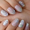 Coolnail Juego completo de uñas postizas holográficas con purpurina degradada