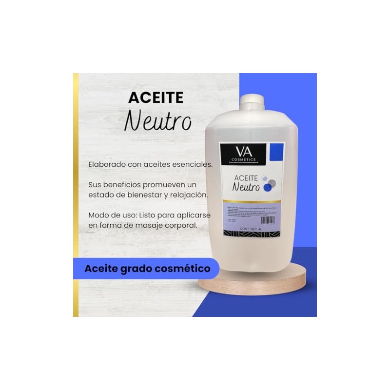 Aceite Masajes Neutro Corporal Spa Profesional 4 Litros VA