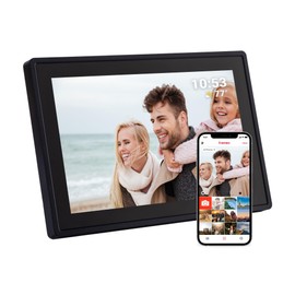 Tiqvi - Digital Picture Frame 10 Inch IPS Display, WiFi & Frameo App, 32 GB Memory, Touch Screen, Energy Class C
