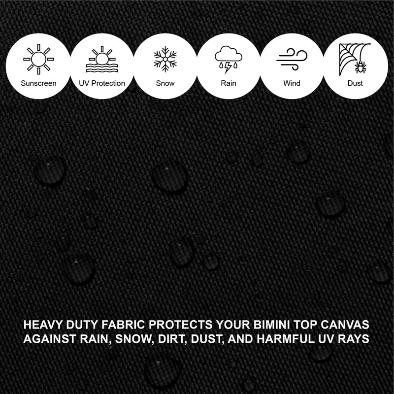 Savvycraft Bimini Top Storage Boot 79"-84" Width Black Color, Waterproof