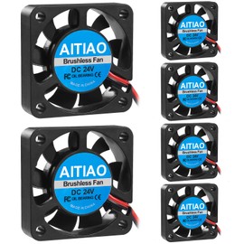 AITIAO 6Pcs 4010 Fan DC 24V Mini Brushless Cooling Fans 40x40x10mm 3D Printer Blower 40mm Oil Bearing Fans with 2 Pin Terminal for 3D Printer Hotend Extruder Heatsinks(4010 24V)