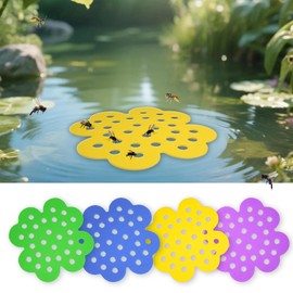 Xaspac 4 Pack Floating Bee Island, Bee Watering Station for Outdoor Garden, Butterfly Water Feeder and Garden Decor