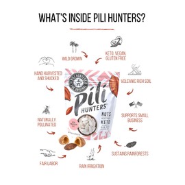 Pili Hunters - Wild Sprouted Pili Nuts, Pink Himalayan Salt, 5oz Bag, Keto/Paleo/Vegan Snacks, Low Carb Energy, Gluten Free, No Sugar Added, Superfood, The Original