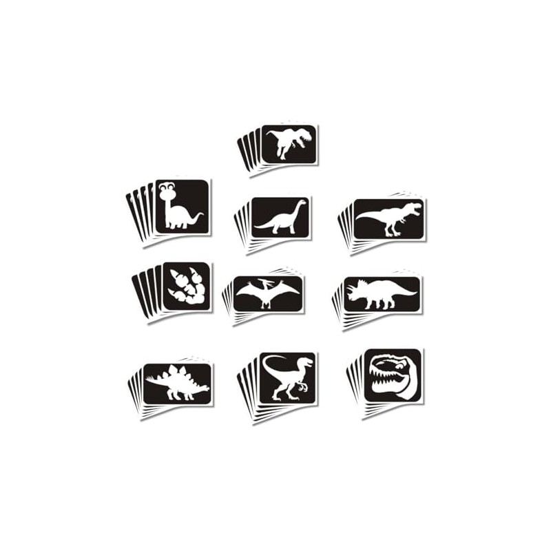 Dinosaur themed Glitter Tattoo Stencils - Perfect for kids temporary