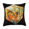 Melting Clock Cube Surreal Abstract Art Throw Pillow