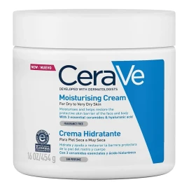 Crema Hidratante con Ácido Hialurónico, CeraVe, Piel Seca a Muy Seca, Rostro y Cuerpo, 454g