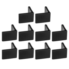 sourcing map 10Pcs L Shape Leg Pads, 1.4" x 1.4"(35 x 35mm) Furniture Leg Cover Protectors L Shaped Plastic Furniture Angle Iron Caps, Black
