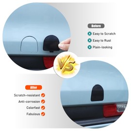 DIYUCAR ABS Car Rear Bumper Tow Hook Cover Replacement Part Compatible with Fiat 500 2016-2024 Towing Hook Eye Lid Cover Trailer Cap Black Car Accessories