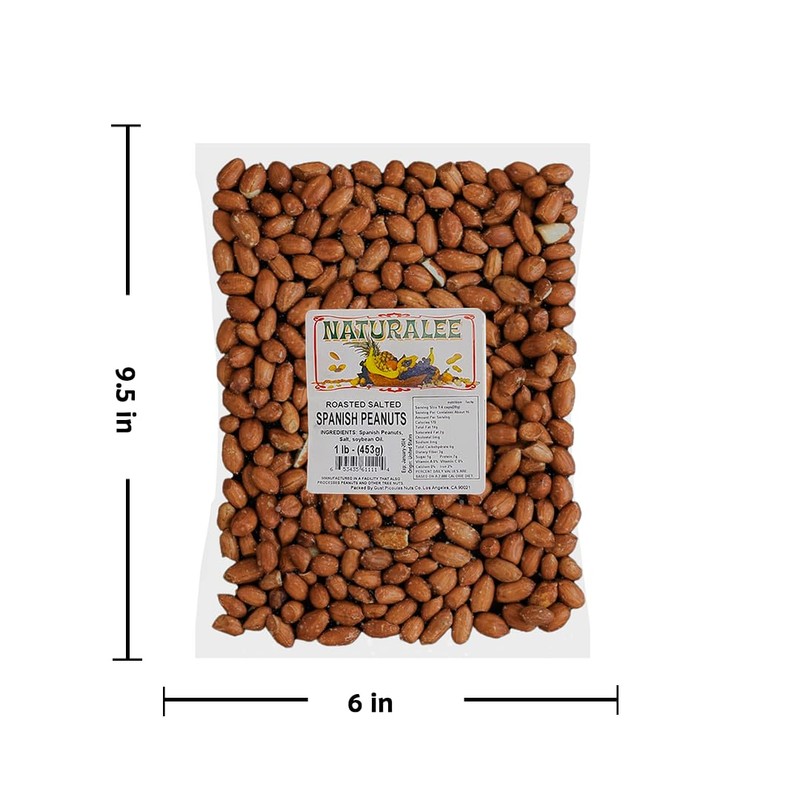 Naturalee Peanuts, With Skin Spanish Peanuts 1 lbs - Roasted