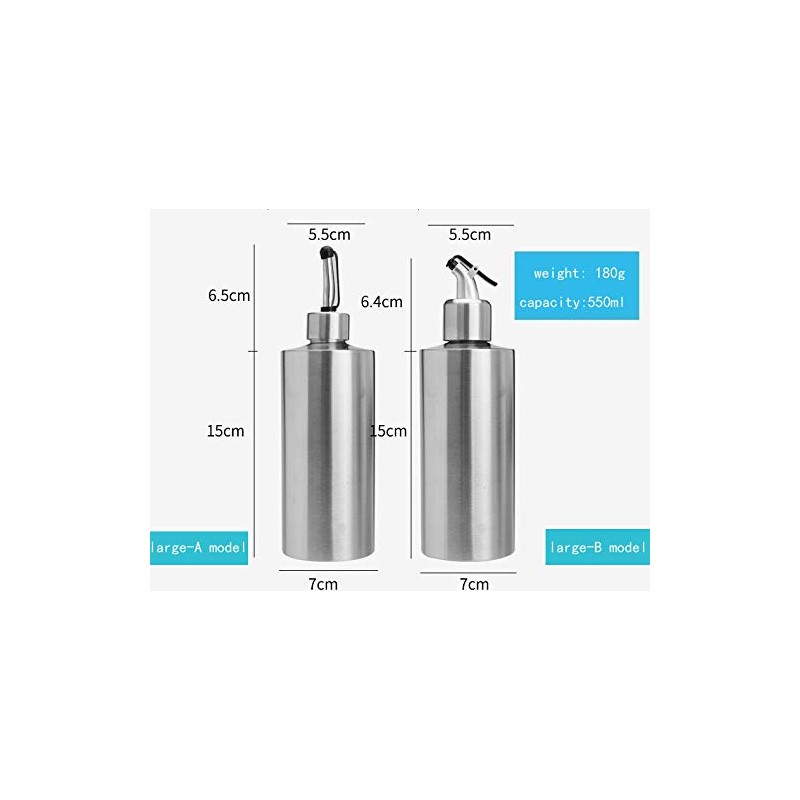 Gteller Stainless Steel Olive Oil Dispenser, Leakproof Pourer Dispensing Bottle