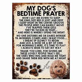 Shawprint Limited MY DOG'S BEDTIME PRAYER RETRO STYLE METAL TIN SIGN/PLAQUE (385DRM) COCKAPOO TAN