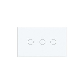 1000W Touch Light Switch No WiFi,4.65 × 2.83 × 1.34 Inches,No Neutral Wire Required,Non-Dimmable Tempered Glass Wall Switch,110–220V AC,White 3 Button
