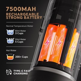 BENFUCHEN Portable Espresso Machine For Travel, USB-C Charging, Self-Heating Electric Espresso Maker, 19 Bar Mini Coffee Maker On the Go For Camping & Hiking For Ground Coffee & NESPRESSOpods, Red