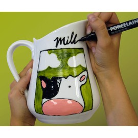 PEBEO Porcelaine 150 Assorted China Paint Bullet Tip Markers - Earth Brown DIY Arts & Crafts Supplies, Fun for Kids, Heat-Resistant Finish, Microwave & Dishwasher Safe Formula