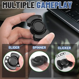 Fidget Spinner Toy for Adult, 3 in 1: Slider Clicker Spinner, Metal Magnetic Figette for Autism ADHD Autistic Quiet Desk Office Stress Anxiety Relief Items Classroom Cool Gadget Gift for Teen Boys Kid