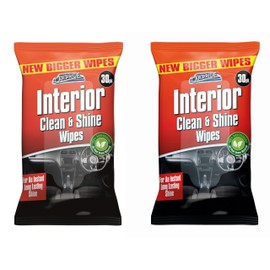Interior Clean & Shine Wipes 60 - Highly Absorbent, Streak & Scratch Free All Around Car Cleaning Pads Car Wipes | Car Interior Dashboard Wipes for Car Interior Protectant and Cleaning Wipes