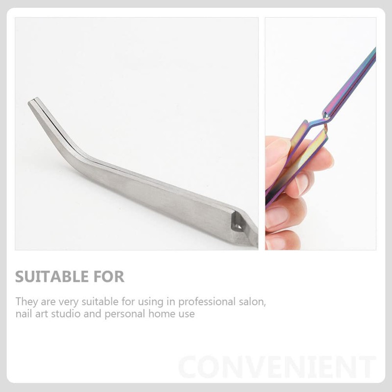 FOMIYES 2Pcs Nail Shaping Tweezers Pinch Nail Tool Stainless Steel