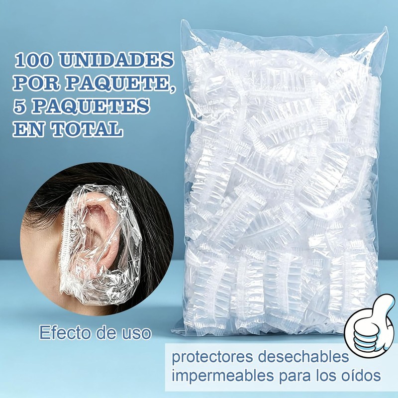 500PCS Protectores Auditivos Desechables, Fundas Impermeables