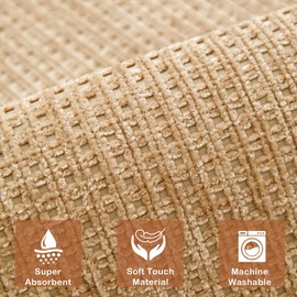 Tyrot Kitchen Rugs and Mats Non Slip Washable Absorbent Kitchen Runner Rug Non Skid Rubber Backing Kitchen Mats for Floor Standing Mat Rugs for Kitchen, Front of Sink, Hallway, Laundry, 20"x60", Beige