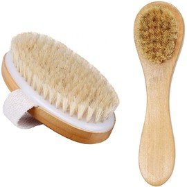 Set 1 Cepillo Facial Y 1 Cepillo Corporal Ovalado Ideal Para Exfoliar Eliminar Celulas Muertas Aclara Piel Y La Suaviza