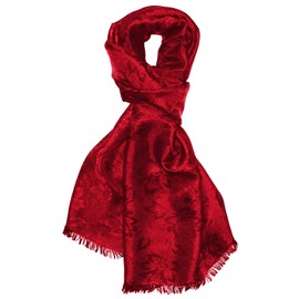 Lorenzo Cana 8905911 Men's Elegant Woven Damask Weave Floral Red Paisley Pattern Viscose with Silk 55 cm x 190 cm, darkred