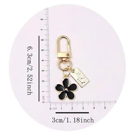 4 Pcs Women Keychain Flower Key Chain Charm Cute Small Bag Charm Car Key Ring Metal Keychain Pendant for Women Girls