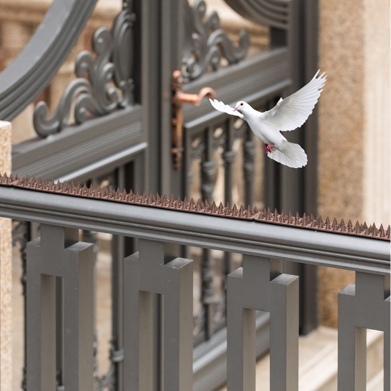 Outdoor Plastic Repellent Wall Defender Fence Spikes for Birds, 10